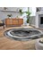 Dijital Baskılı Kaymaz Taban Yıkanabilir Oval Modern Yolluk Salon Halısı, V-O-Modern-46-Gri, 2