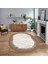 Dijital Baskılı Kaymaz Taban Yıkanabilir Oval Modern Yolluk Salon Halısı, V-O-Modern-43-Kahve, 1