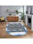 Dijital Baskılı Kaymaz Taban Yıkanabilir Oval Modern Yolluk Salon Halısı, V-O-Modern-10-Mavi, 1
