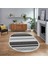 Dijital Baskılı Kaymaz Taban Yıkanabilir Oval Modern Yolluk Salon Halısı, V-O-Modern-18-Gri, 1