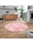 Dijital Baskılı Kaymaz Taban Yıkanabilir Yuvarlak Modern Mutfak Salon Halısı, V-Y-Modern-89-Pembe, 2