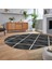 Dijital Baskılı Kaymaz Taban Yıkanabilir Oval Modern Yolluk Salon Halısı, V-O-MODERN-116-ANTRASİT, 2