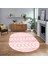 Dijital Baskılı Kaymaz Taban Yıkanabilir Oval Modern Yolluk Salon Halısı, V-O-Modern-56-Pembe, 1