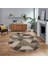 Dijital Baskılı Kaymaz Taban Yıkanabilir Oval Modern Yolluk Salon Halısı, V-O-Modern-96-Bej, 1