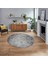 Dijital Baskılı Kaymaz Taban Yıkanabilir Yuvarlak Modern Mutfak Salon Halısı, V-Y-MODERN-111-GRİ, 1