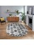 Dijital Baskılı Kaymaz Taban Yıkanabilir Oval Modern Yolluk Salon Halısı, V-O-Modern-99-Gri, 1