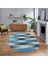 Dijital Baskılı Kaymaz Taban Yıkanabilir Oval Modern Yolluk Salon Halısı, V-O-MODERN-104-MAVİ, 1