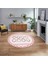 Dijital Baskılı Kaymaz Taban Yıkanabilir Yuvarlak Modern Mutfak Salon Halısı, V-Y-Modern-81-Pembe, 1