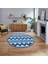 Dijital Baskılı Kaymaz Taban Yıkanabilir Yuvarlak Modern Mutfak Salon Halısı, V-Y-MODERN-105-MAVİ, 1