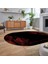 Dijital Baskılı Kaymaz Taban Yıkanabilir Oval Modern Yolluk Salon Halısı, V-O-Modern-26-Bordo, 2
