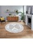 Dijital Baskılı Kaymaz Taban Yıkanabilir Yuvarlak Modern Mutfak Salon Halısı, V-Y-Modern-07-Gri, 1