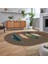 Dijital Baskılı Kaymaz Taban Yıkanabilir Oval Modern Yolluk Salon Halısı, V-O-MODERN-114-KAHVE, 2