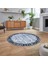 Dijital Baskılı Kaymaz Taban Yıkanabilir Yuvarlak Modern Mutfak Salon Halısı, V-Y-MODERN-118-MAVİ, 2