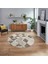 Dijital Baskılı Kaymaz Taban Yıkanabilir Yuvarlak Modern Mutfak Salon Halısı, V-Y-MODERN-103-KREM, 1