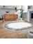 Dijital Baskılı Kaymaz Taban Yıkanabilir Oval Modern Yolluk Salon Halısı, V-O-Modern-48-Gri, 2
