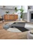 Dijital Baskılı Kaymaz Taban Yıkanabilir Oval Modern Yolluk Salon Halısı, V-O-Modern-09-Siyah, 2