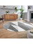 Dijital Baskılı Kaymaz Taban Yıkanabilir Oval Modern Yolluk Salon Halısı, V-O-Modern-54-Beyaz, 2
