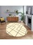 Dijital Baskılı Kaymaz Taban Yıkanabilir Oval Modern Yolluk Salon Halısı, V-O-Modern-58-Krem, 1