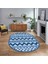 Dijital Baskılı Kaymaz Taban Yıkanabilir Oval Modern Yolluk Salon Halısı, V-O-MODERN-105-MAVİ, 1