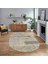 Dijital Baskılı Kaymaz Taban Yıkanabilir Oval Modern Yolluk Salon Halısı, V-O-Modern-93-Bej, 1