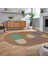 Dijital Baskılı Kaymaz Taban Yıkanabilir Oval Modern Yolluk Salon Halısı, V-O-MODERN-106-KAHVE, 2