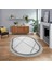 Dijital Baskılı Kaymaz Taban Yıkanabilir Oval Modern Yolluk Salon Halısı, V-O-Modern-76-Gri, 1