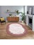 Dijital Baskılı Kaymaz Taban Yıkanabilir Oval Modern Yolluk Salon Halısı, V-O-Modern-43-Pembe, 1