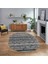 Dijital Baskılı Kaymaz Taban Yıkanabilir Oval Modern Yolluk Salon Halısı, V-O-Modern-85-Gri, 1