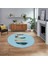 Dijital Baskılı Kaymaz Taban Yıkanabilir Yuvarlak Modern Mutfak Salon Halısı, V-Y-MODERN-114-MAVİ, 1