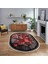 Dijital Baskılı Kaymaz Taban Yıkanabilir Oval Modern Yolluk Salon Halısı, V-O-Modern-13-Kırmızı, 1
