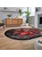 Dijital Baskılı Kaymaz Taban Yıkanabilir Oval Modern Yolluk Salon Halısı, V-O-Modern-13-Kırmızı, 2
