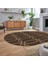 Dijital Baskılı Kaymaz Taban Yıkanabilir Oval Modern Yolluk Salon Halısı, V-O-Modern-88-Kahve, 2