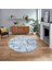 Dijital Baskılı Kaymaz Taban Yıkanabilir Yuvarlak Modern Mutfak Salon Halısı, V-Y-Modern-89-Mavi, 1