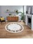 Dijital Baskılı Kaymaz Taban Yıkanabilir Yuvarlak Modern Mutfak Salon Halısı, V-Y-Modern-49-Kahve, 1