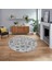 Dijital Baskılı Kaymaz Taban Yıkanabilir Yuvarlak Modern Mutfak Salon Halısı, V-Y-Modern-51-Gri, 1