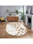 Dijital Baskılı Kaymaz Taban Yıkanabilir Oval Modern Yolluk Salon Halısı, V-O-Modern-42-Kahve, 1
