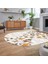 Dijital Baskılı Kaymaz Taban Yıkanabilir Oval Modern Yolluk Salon Halısı, V-O-Modern-42-Kahve, 2