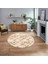 Dijital Baskılı Kaymaz Taban Yıkanabilir Yuvarlak Modern Mutfak Salon Halısı, V-Y-Modern-57-Bej, 1