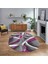 Dijital Baskılı Kaymaz Taban Yıkanabilir Oval Modern Yolluk Salon Halısı, V-O-Modern-97-Mor, 1