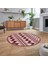 Dijital Baskılı Kaymaz Taban Yıkanabilir Yuvarlak Modern Mutfak Salon Halısı, V-Y-MODERN-105-BORDO, 2