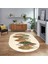 Dijital Baskılı Kaymaz Taban Yıkanabilir Oval Modern Yolluk Salon Halısı, V-O-Modern-08-Krem, 1