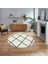 Dijital Baskılı Kaymaz Taban Yıkanabilir Yuvarlak Modern Mutfak Salon Halısı, V-Y-MODERN-116-KREM, 1