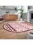 Dijital Baskılı Kaymaz Taban Yıkanabilir Oval Modern Yolluk Salon Halısı, V-O-Modern-68-Pembe, 2