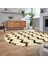 Dijital Baskılı Kaymaz Taban Yıkanabilir Oval Modern Yolluk Salon Halısı, V-O-Modern-71-Krem, 2