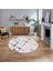 Dijital Baskılı Kaymaz Taban Yıkanabilir Yuvarlak Modern Mutfak Salon Halısı, V-Y-Modern-72-Siyah, 1