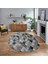 Dijital Baskılı Kaymaz Taban Yıkanabilir Oval Modern Yolluk Salon Halısı, V-O-Modern-31-Gri, 1