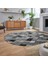 Dijital Baskılı Kaymaz Taban Yıkanabilir Oval Modern Yolluk Salon Halısı, V-O-Modern-31-Gri, 2