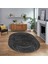 Dijital Baskılı Kaymaz Taban Yıkanabilir Oval Modern Yolluk Salon Halısı, V-O-Modern-62-Antrasit, 1
