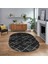 Dijital Baskılı Kaymaz Taban Yıkanabilir Oval Modern Yolluk Salon Halısı, V-O-Modern-57-Antrasit, 1