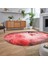 Dijital Baskılı Kaymaz Taban Yıkanabilir Oval Modern Yolluk Salon Halısı, V-O-MODERN-109-KIRMIZI, 2